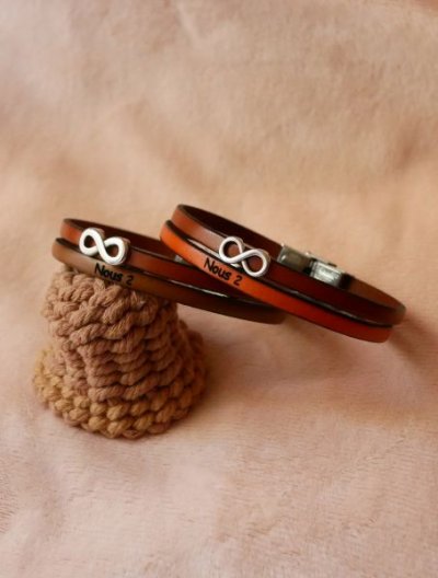pulseira duo para casal de laço infinito