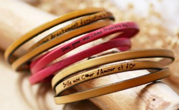 pulseira de couro feita à medida