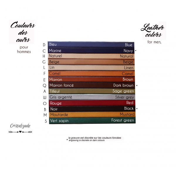 Pulseira de couro para homem com quadrados de metal martelado para personalizar