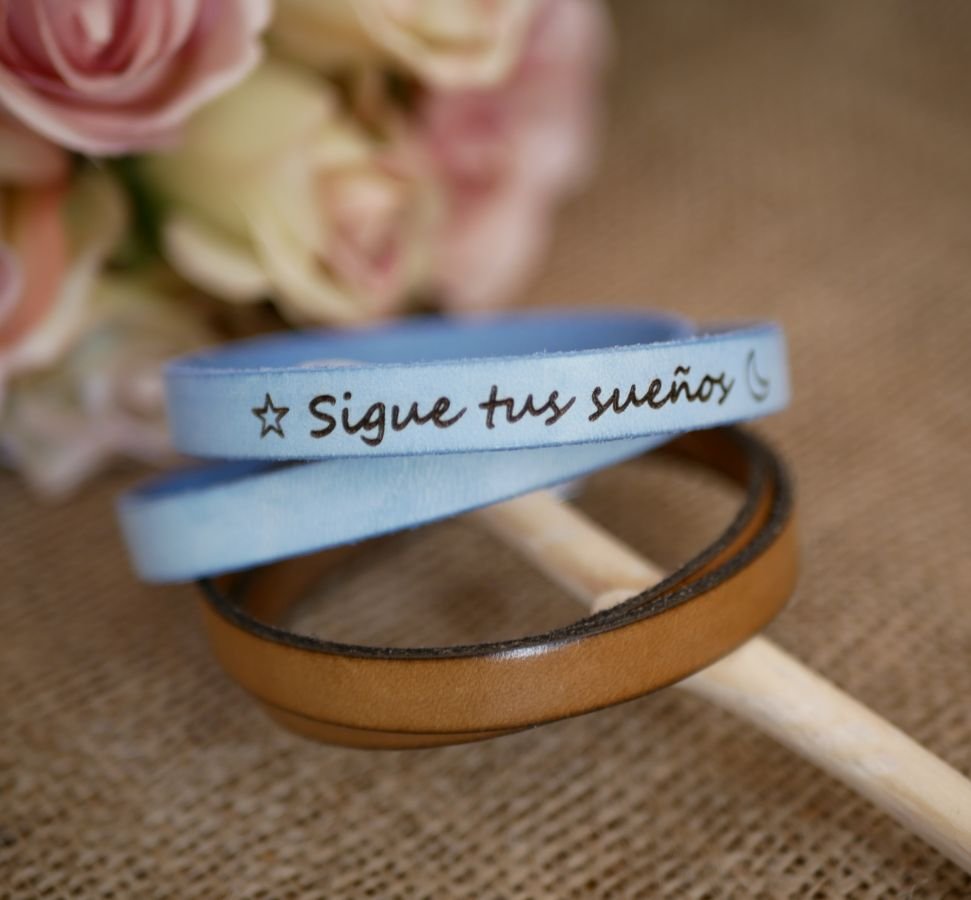 Pulseira de couro de dupla volta do papá personalizável por gravação