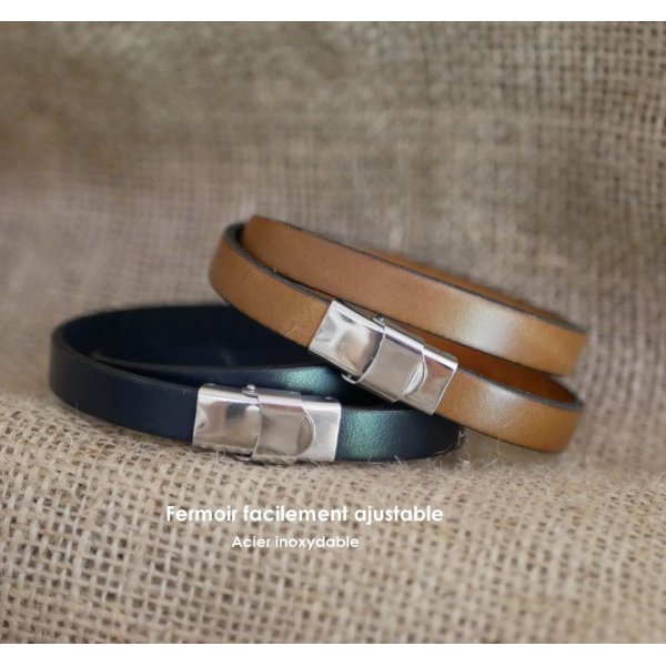 Pulseira de couro com pulseira dupla, decora&ccedil;&atilde;o de &acirc;ncora da marinha, personaliz&aacute;vel 