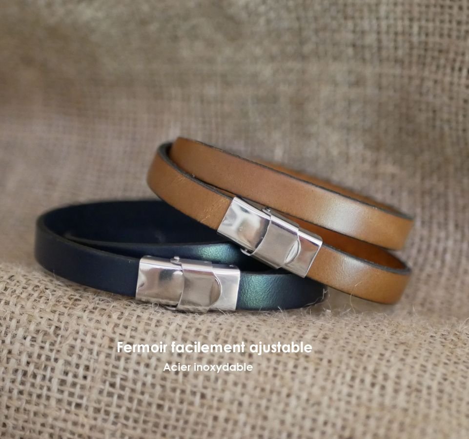 Pulseira de couro com pulseira dupla, decoração de âncora da marinha, personalizável 