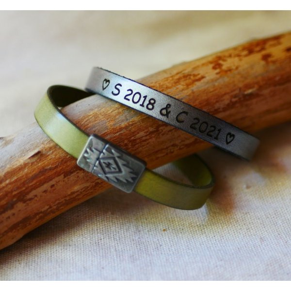 Pulseira de couro com fecho magn&eacute;tico &eacute;tnico para personalizar