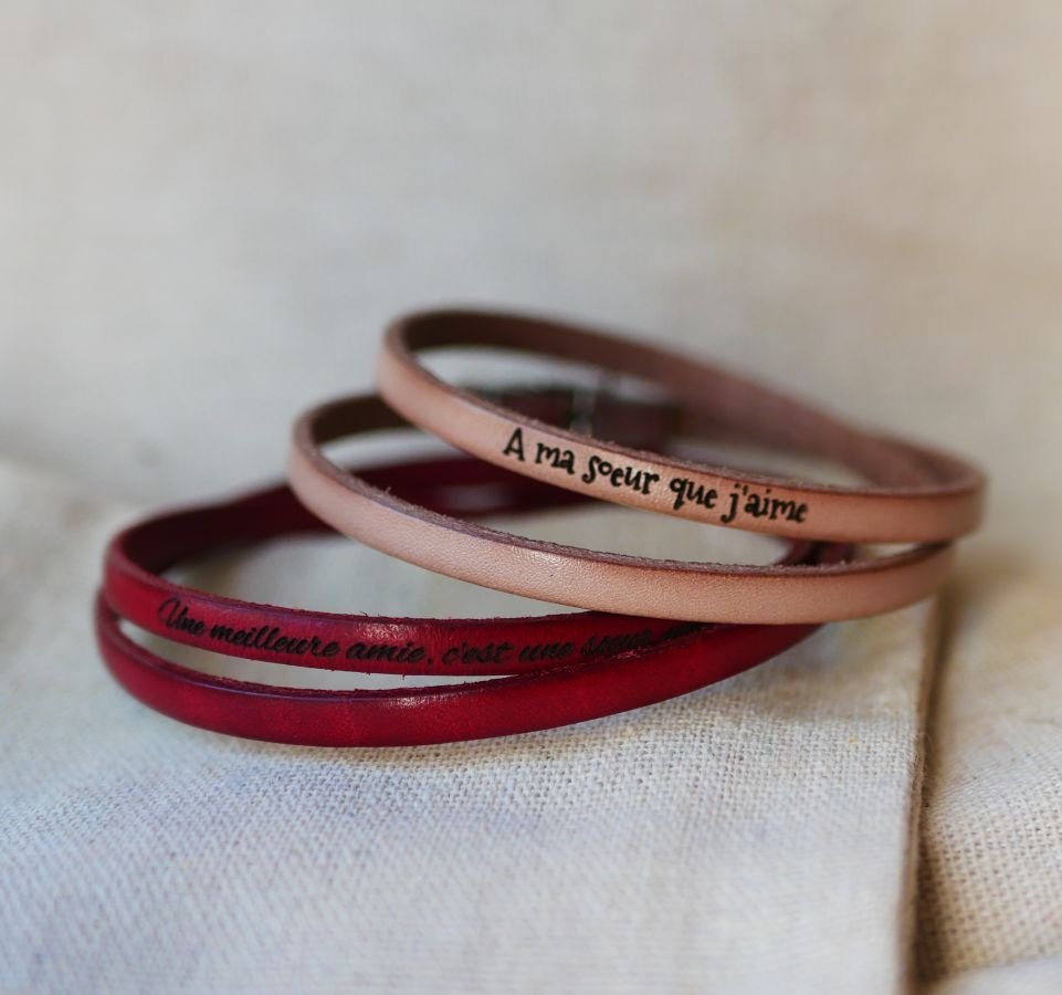 Pulseira de couro de 2 voltas para homens ou mulheres para personalizar