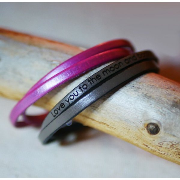 Pulseira de couro de 2 voltas para homens ou mulheres para personalizar