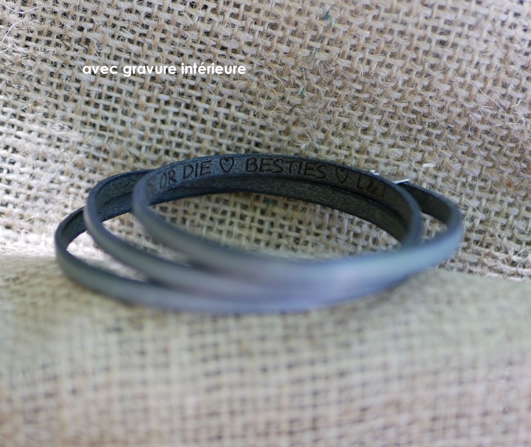Pulseira personalizada de couro de 3 voltas para mulheres