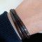 Pulseira personalizada de couro de 3 voltas para homens ou mulheres