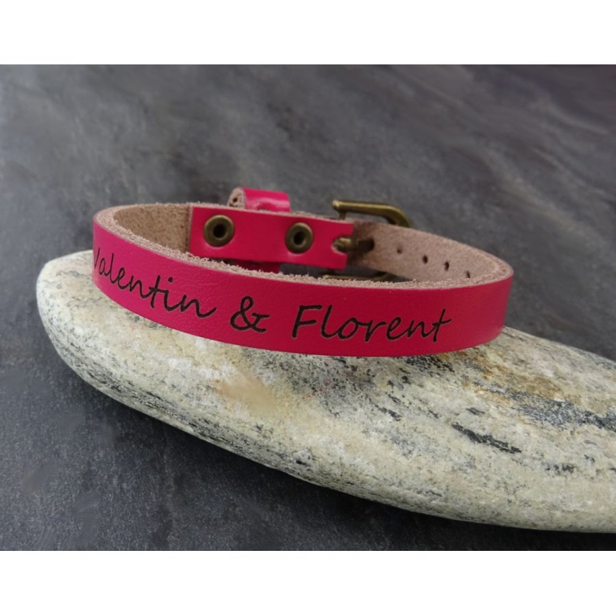 Pulseira de couro gravada de uma só vez para personalizar a criança adulta mista