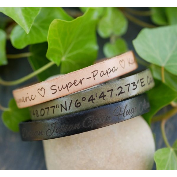 Pulseira de couro com fecho magn&eacute;tico &eacute;tnico para personalizar