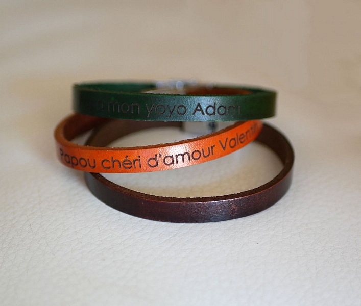 Pulseira mista de couro com fecho ajust&aacute;vel de 9 mm