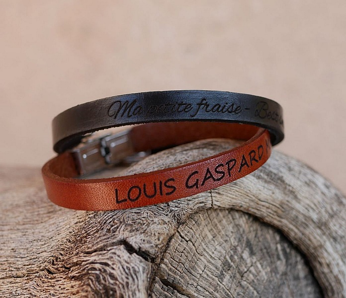 Pulseira mista de couro com fecho ajust&aacute;vel de 9 mm