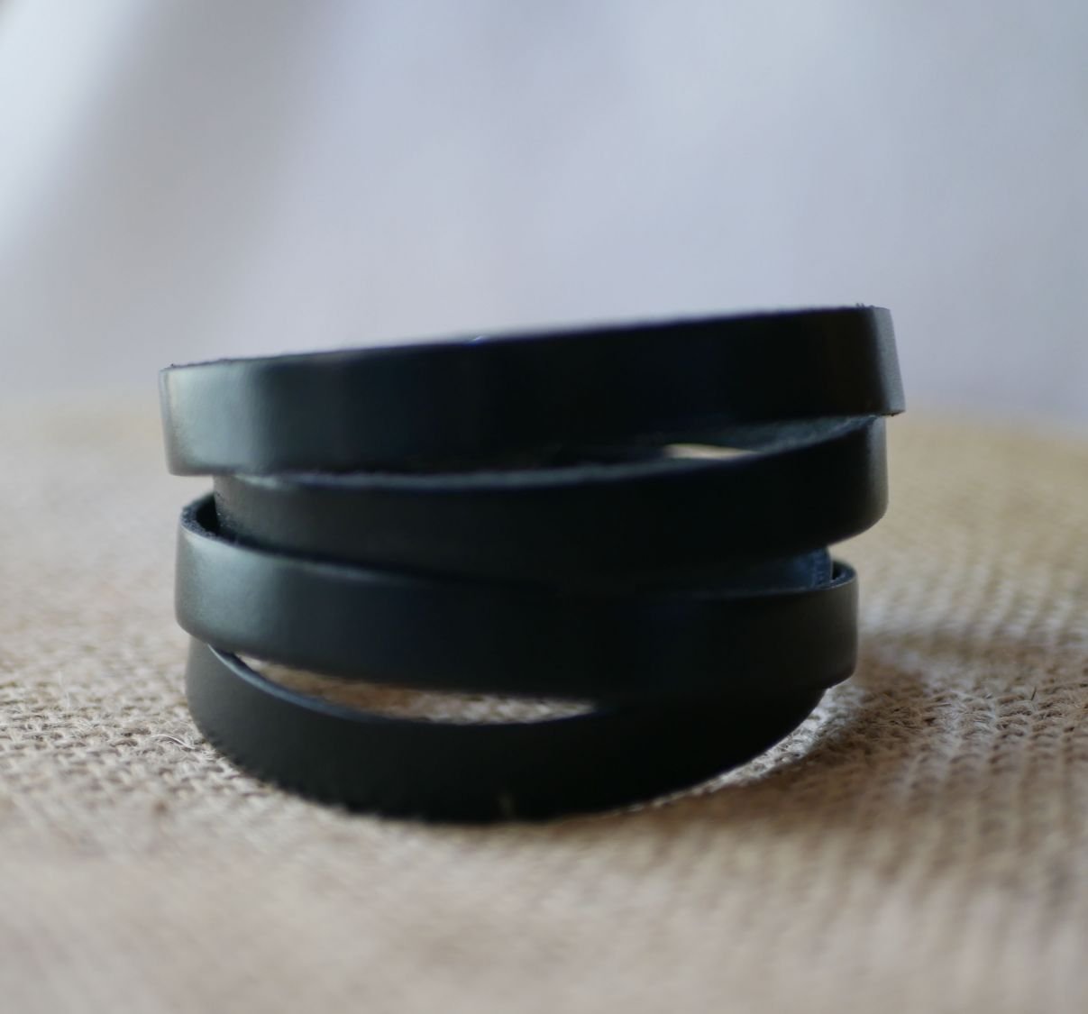 Pulseira de couro para homem com 4 braceletes, personalizável com gravação