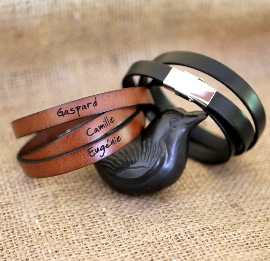 Pulseira de couro triplica o homem ou a mulher para ser personalizado fecho ajustável