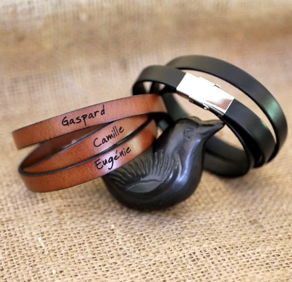 Pulseira de couro triplica o homem ou a mulher para ser personalizado fecho ajustável