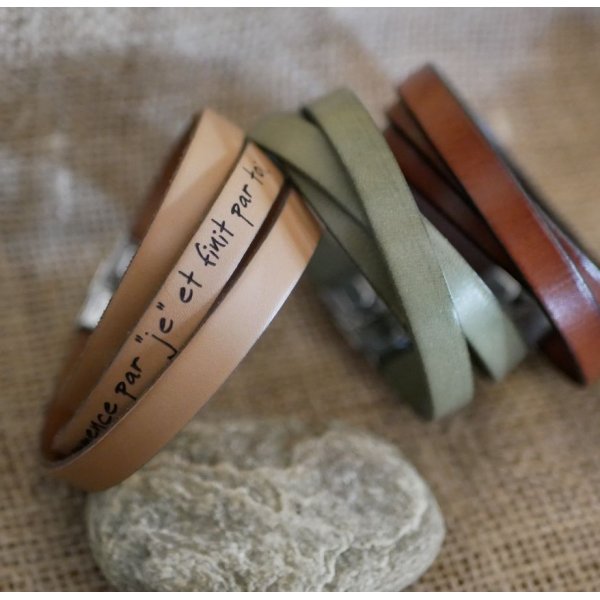 Pulseira de couro triplica o homem ou a mulher para ser personalizado fecho ajust&aacute;vel