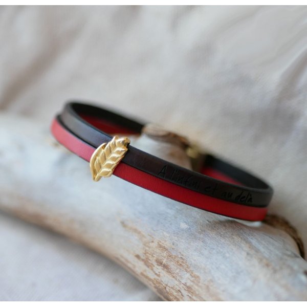 Pulseira dupla de couro e la&ccedil;o de espiga de trigo dourado, personaliz&aacute;vel, presente de casamento para mulheres