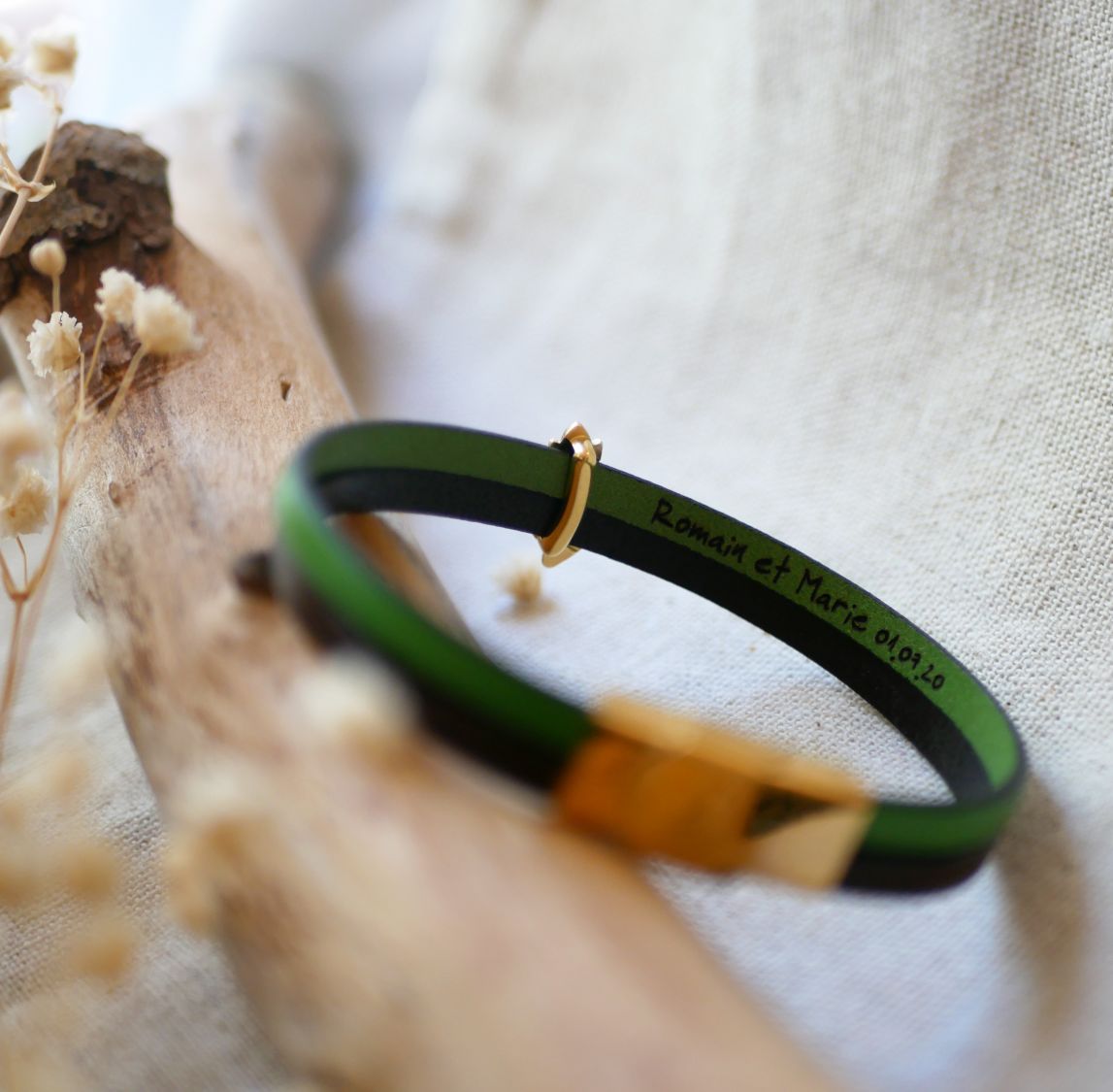 Pulseira dupla de couro e laço de espiga de trigo dourado, personalizável, presente de casamento para mulheres