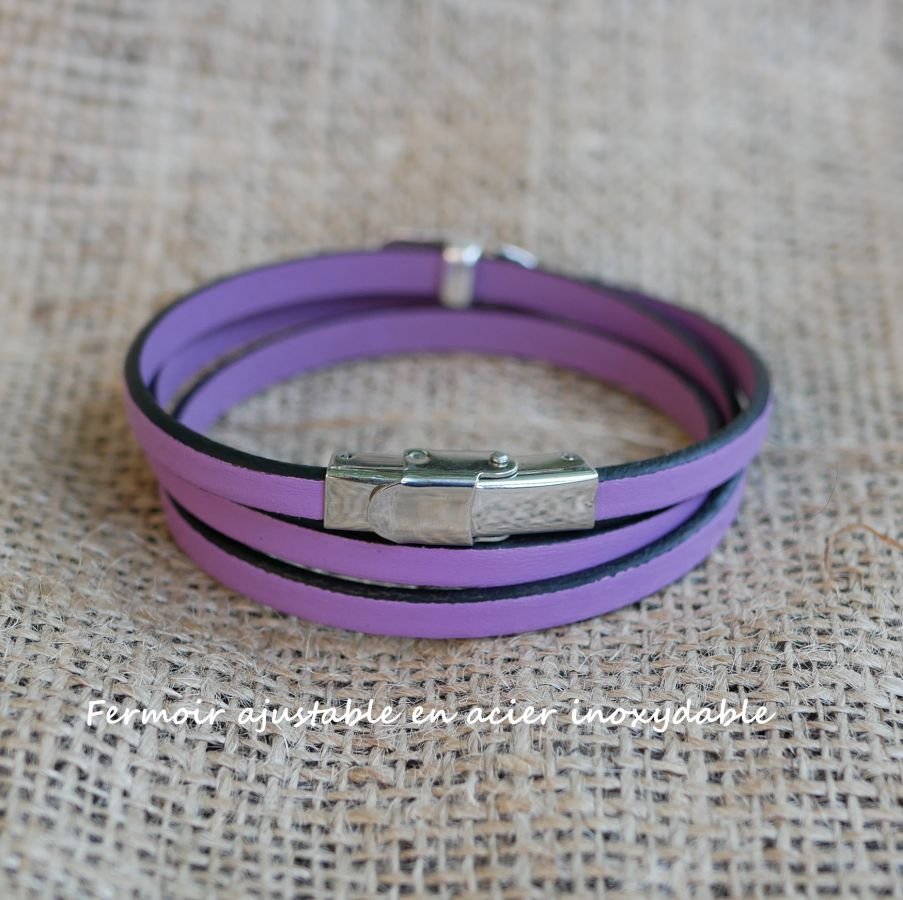 Pulseira de couro mulher multi-tours Ginkgo folha prata personalizada 