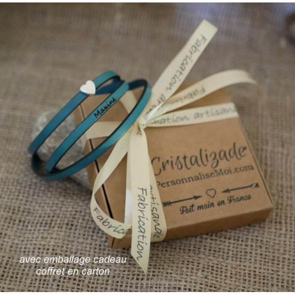 Pulseira de couro personaliz&aacute;vel para mulheres, multi-voltas, desenho de cora&ccedil;&atilde;o prateado