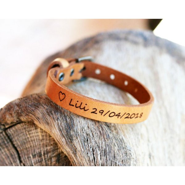 Pulseira masculina em couro natural para ser personalizada 