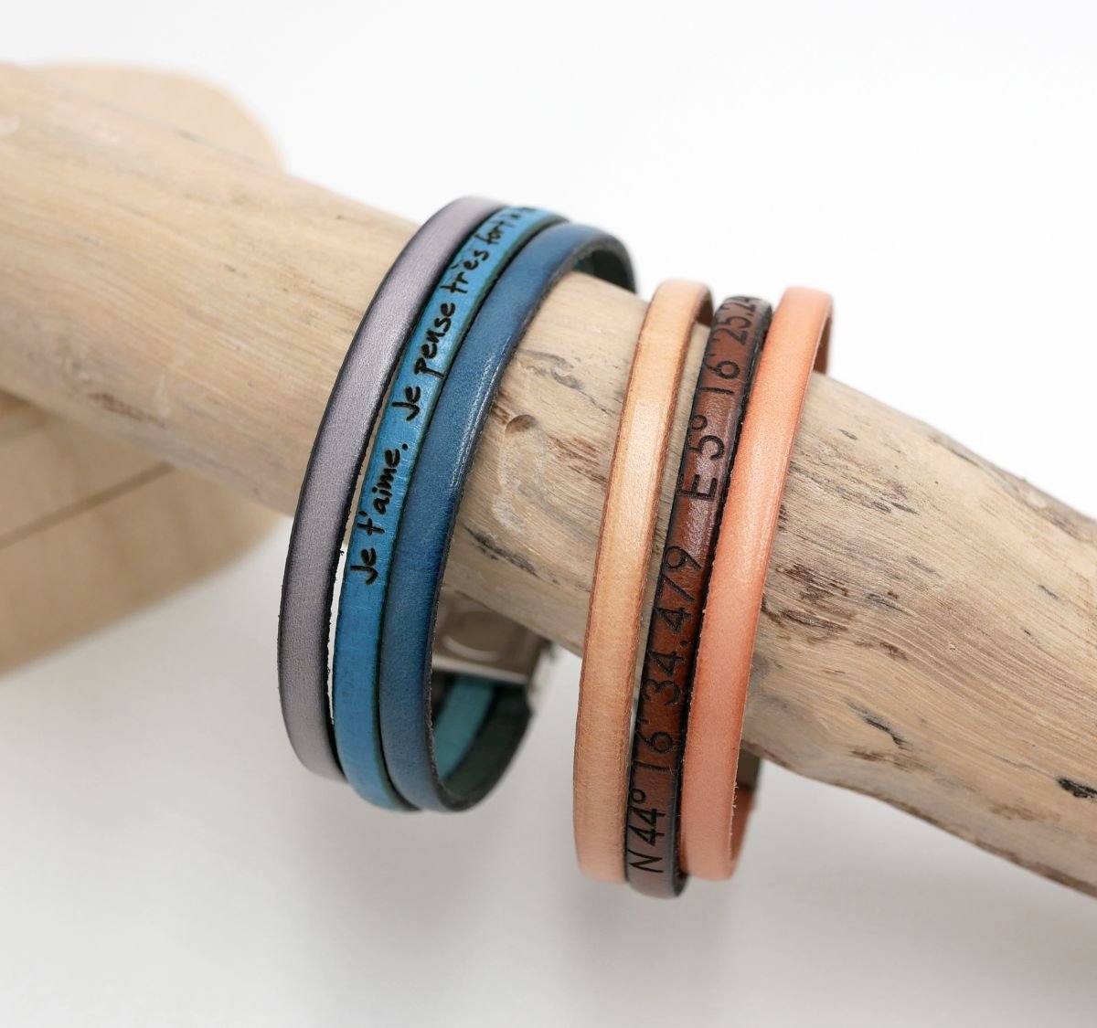 Pulseira de punho de trio de couro para personalizar 