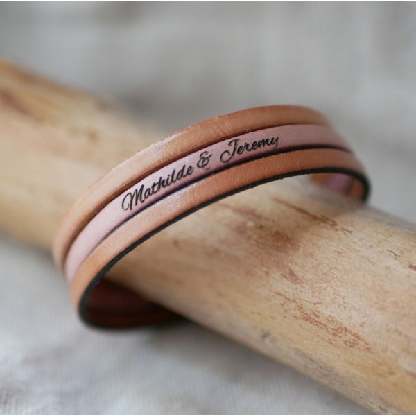 Pulseira de punho de trio de couro para personalizar 