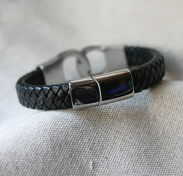 Pulseira de couro tran&ccedil;ado cor e tamanho de bracelete &agrave; sua escolha