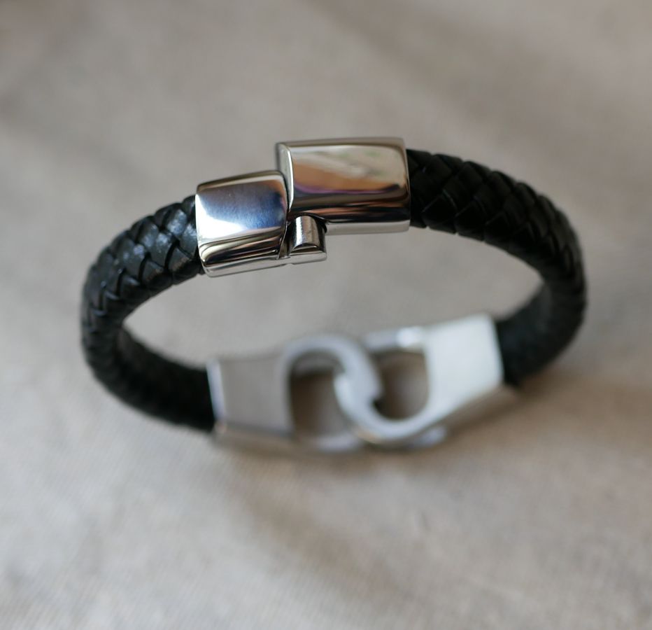 Pulseira de couro trançado cor e tamanho de bracelete à sua escolha