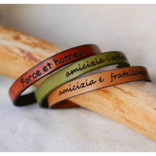 Pulseira de couro gravada personaliz&aacute;vel para homem escolha do fecho 