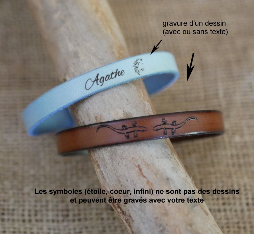Pulseira de couro gravada personalizável para homem escolha do fecho 