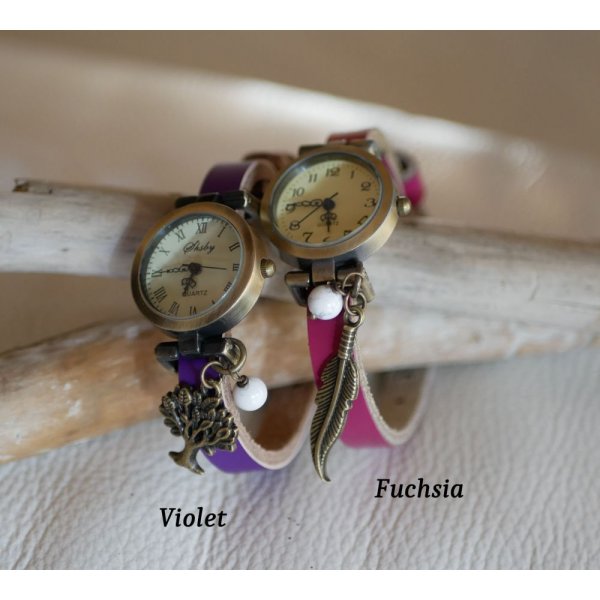 Rel&oacute;gio pulseira em pele, totalmente personaliz&aacute;vel 