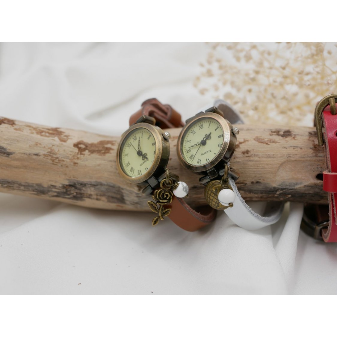 Relógio pulseira em pele, totalmente personalizável 
