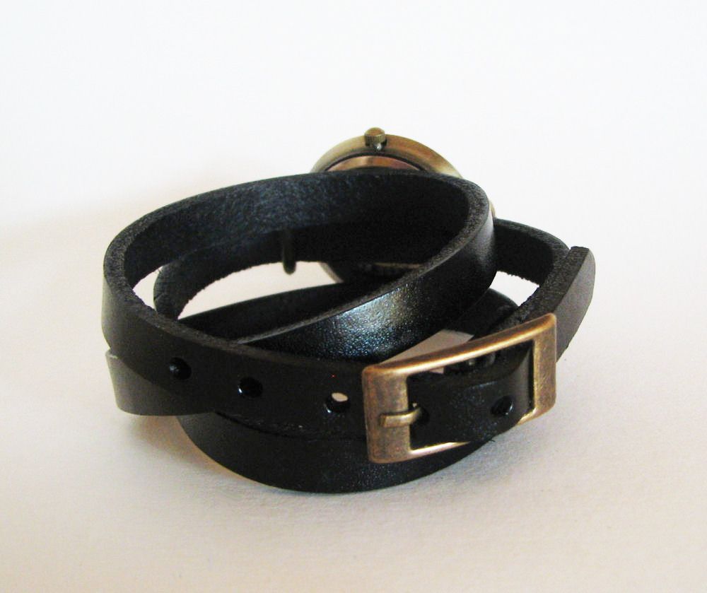 Relógio pulseira em pele 3 voltas personalizável