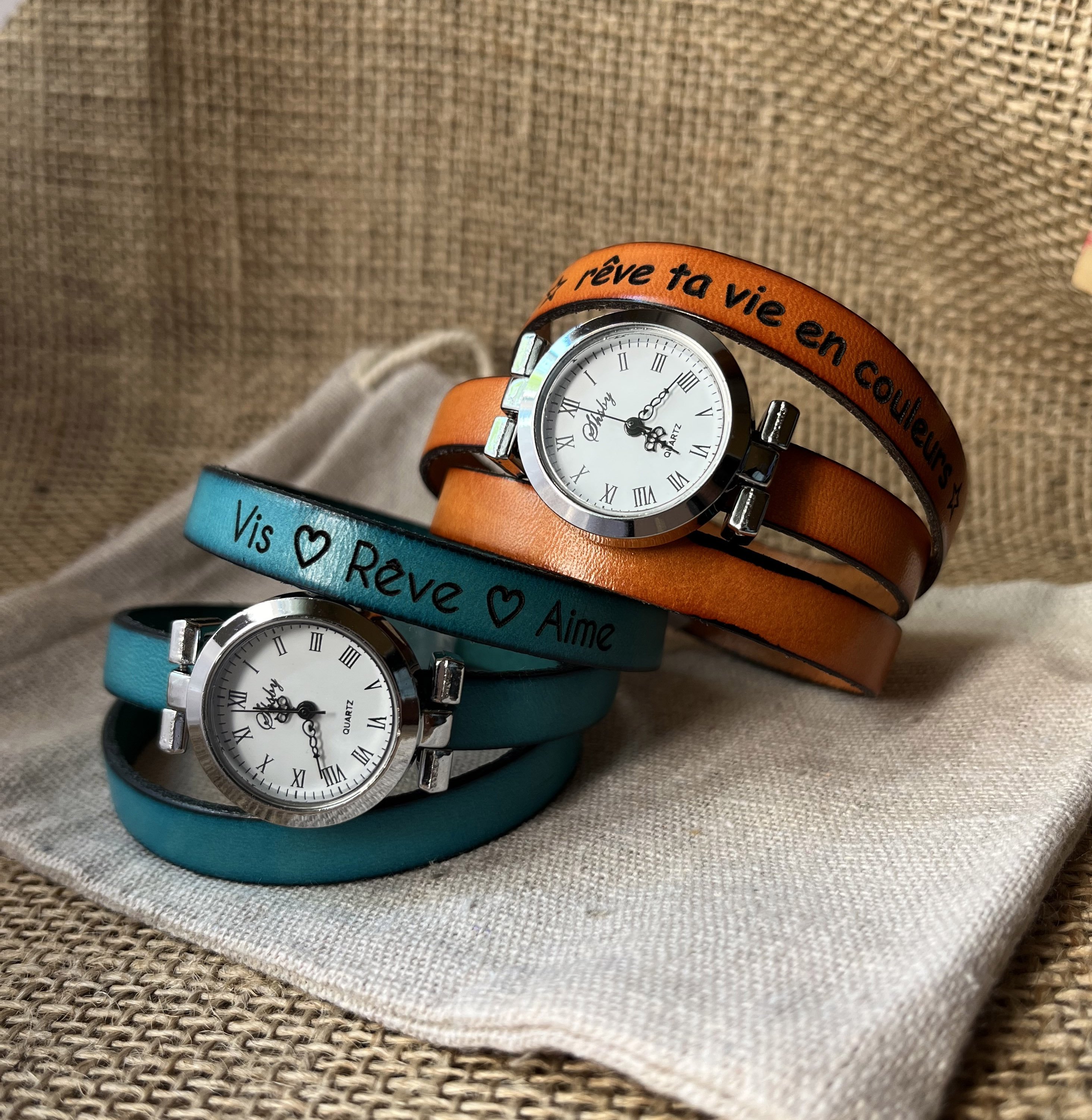 Rel&oacute;gio multi-voltas personaliz&aacute;vel com mostrador em prata 