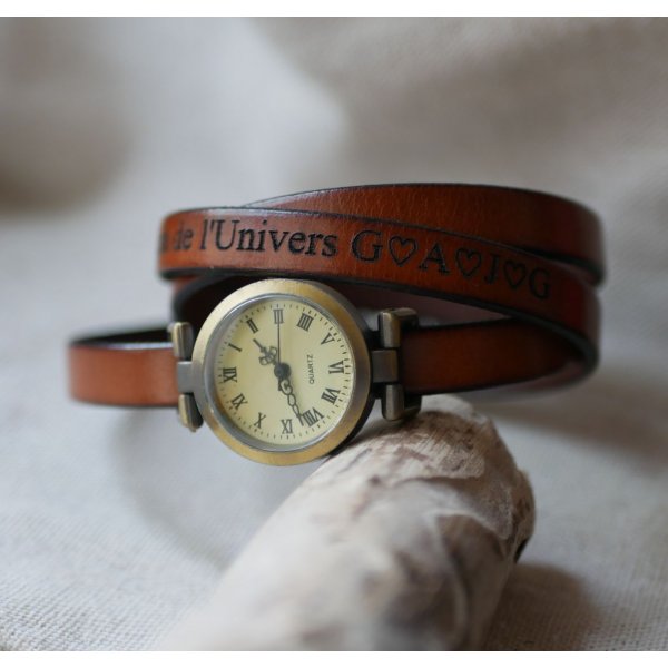 Rel&oacute;gio triplo tur&iacute;stico personaliz&aacute;vel com mostrador em bronze 