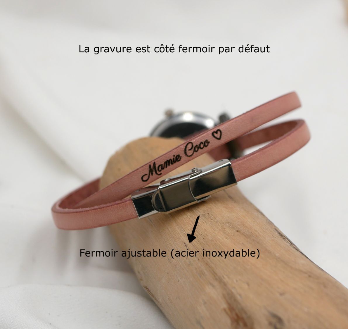 Relógio de senhora com bracelete dupla em pele, à escolha das cores 
