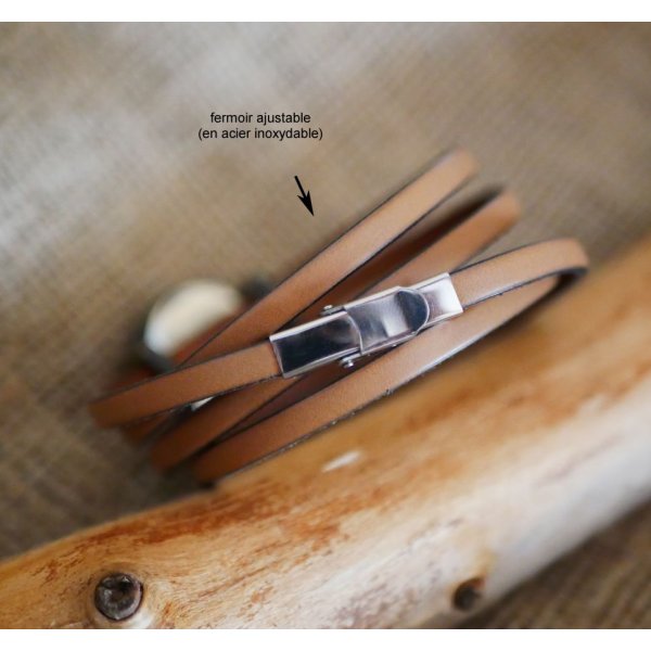 Rel&oacute;gio de senhora ou de menina com bracelete de couro multi-voltas &agrave; sua escolha