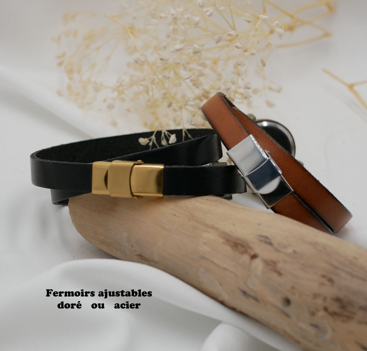 Relógio estilo Rasta Reggaeb com bracelete de couro de 2 ou 3 voltas e fecho ajustável