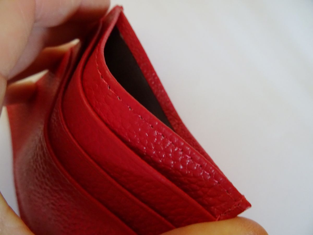 Porta-cartões de couro de Fuchsia
