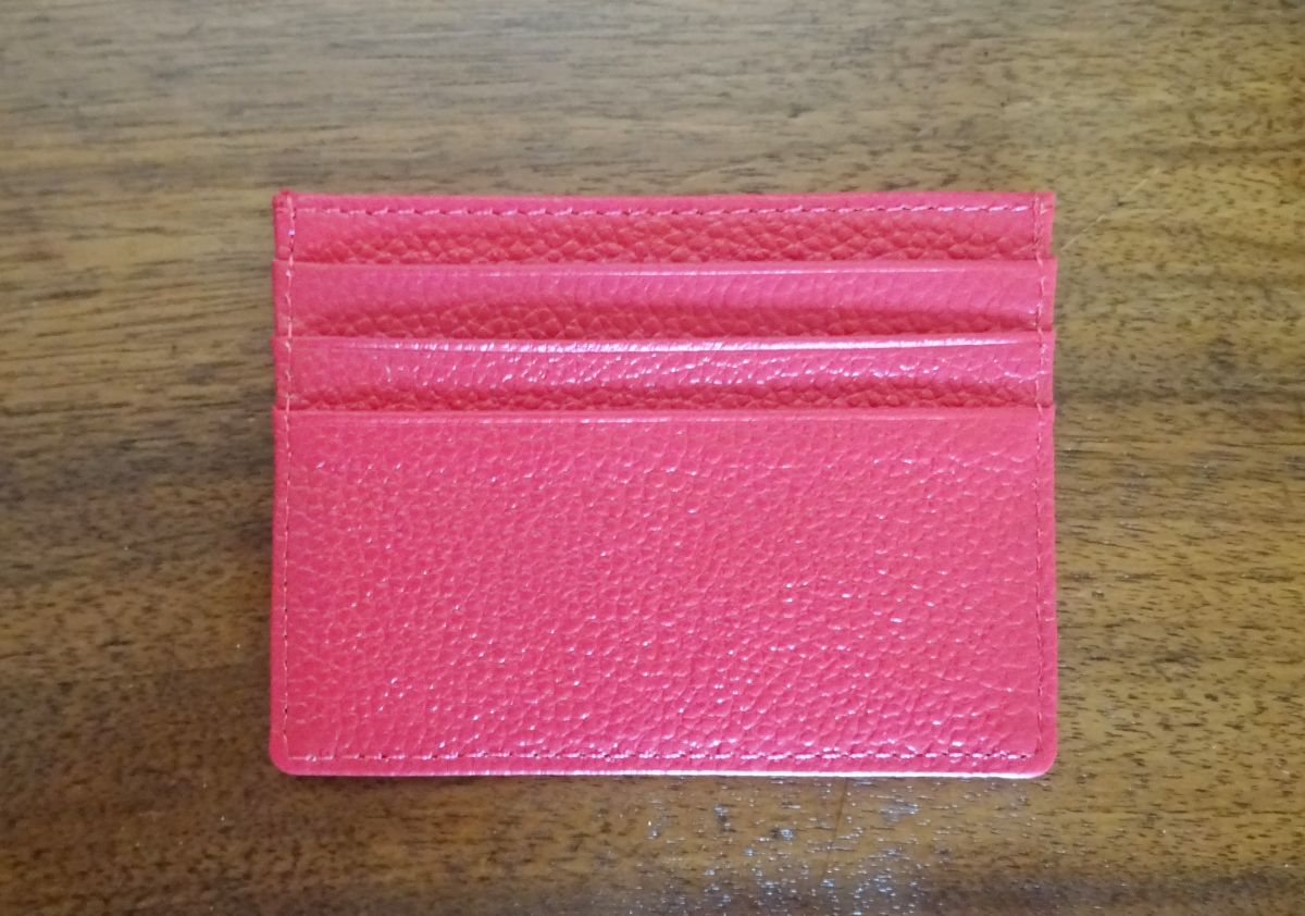 Porta-cartões de couro de Fuchsia