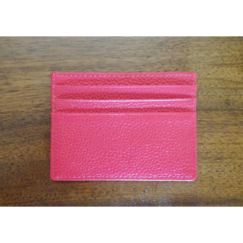 Porta-cartões de couro de Fuchsia