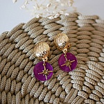 Brincos de clipe f&uacute;csia da cole&ccedil;&atilde;o "Les nacr&eacute;es 