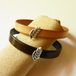 Pulseira de couro personalizável e laço Epi de blé, noces de froment para homem e mulher