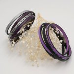 Pulseira dupla de couro em duo para ser personalizada por gravação