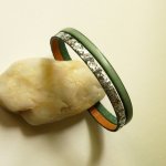 Pulseira duo em pele em prata e na cor à sua escolha