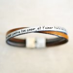 Pulseira duo de couro Twist personalizável para homens ou mulheres