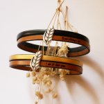 Pulseira dupla de couro e laço de espiga de trigo personalizável, casamento de homem e mulher de trigo