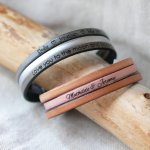 Pulseira de punho de trio de couro para personalizar 