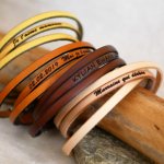 Pulseira personalizada de couro de 3 voltas para homens ou mulheres