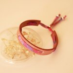 Pulseira Florâme com fita Liberty Polly em pele rosa antiga